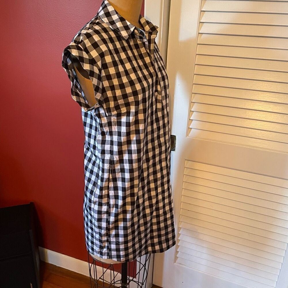 J CREW | black & white checkerboard sleeveless mini dress PXS - Picture 4 of 7